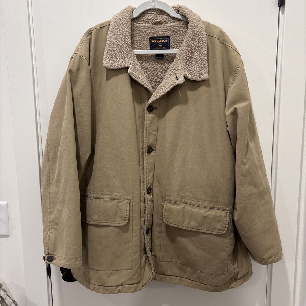 Vintage Woolrich Jacket Mens 2XL Pockets Lined Canvas Barn Chore Coat USA